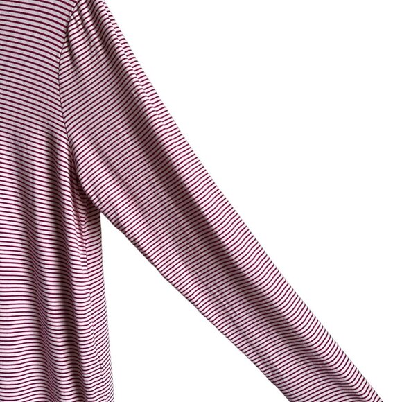 Chico's Women's Stripe V-Neck Long Sleeve Tunic Top Red White Size 1/US Medium - Picture 4 of 6